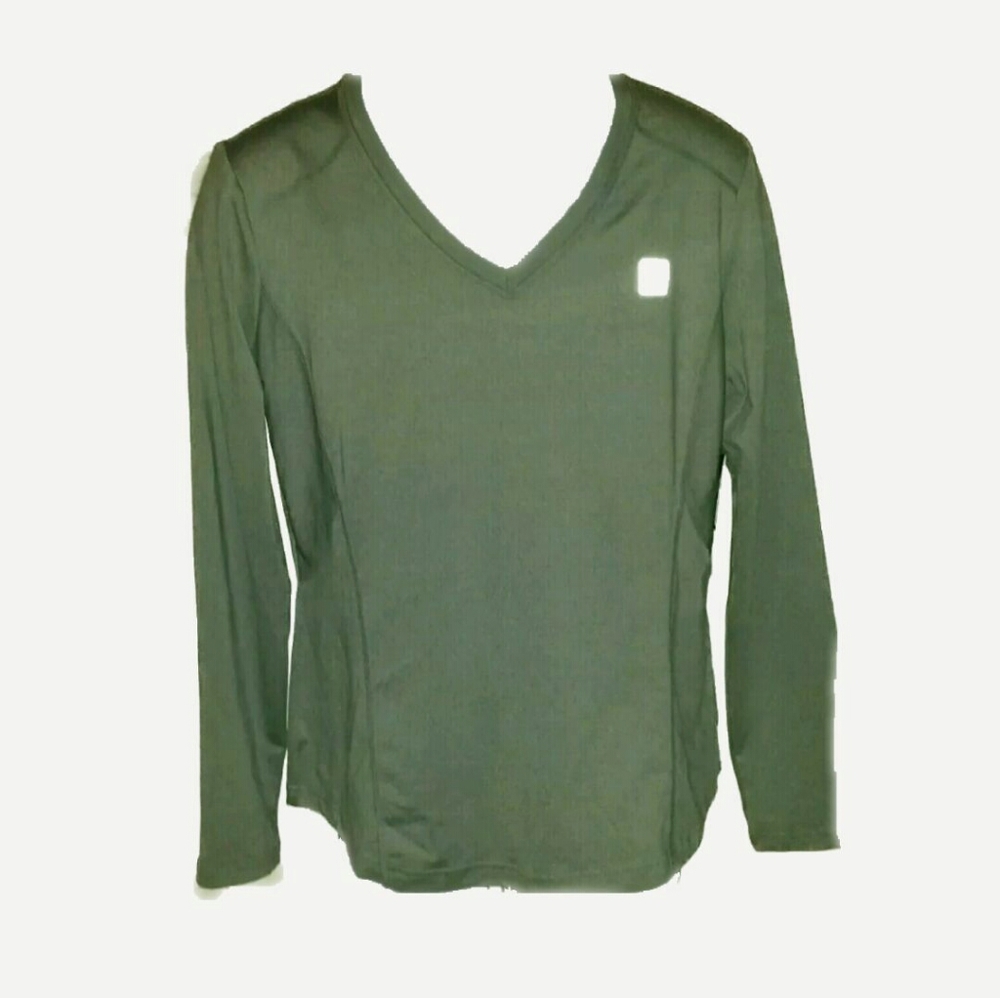Women's FILA SPORT V-neck Top Gray Sz L